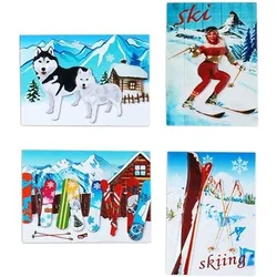 Statuetten Und Figuren Magnetschnee Set 4 U Einheitsgrösse