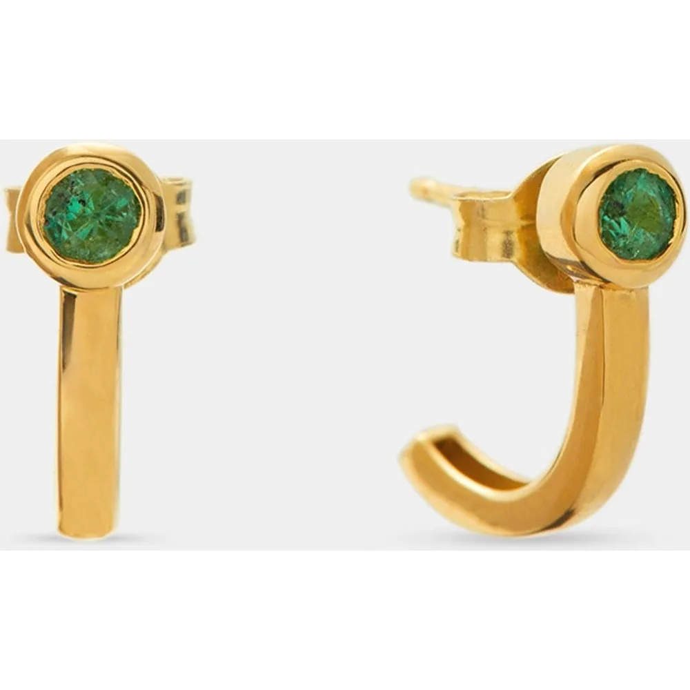 Pendientes de aro de oro con esmeralda - El Corte Inglés - FashionsVida