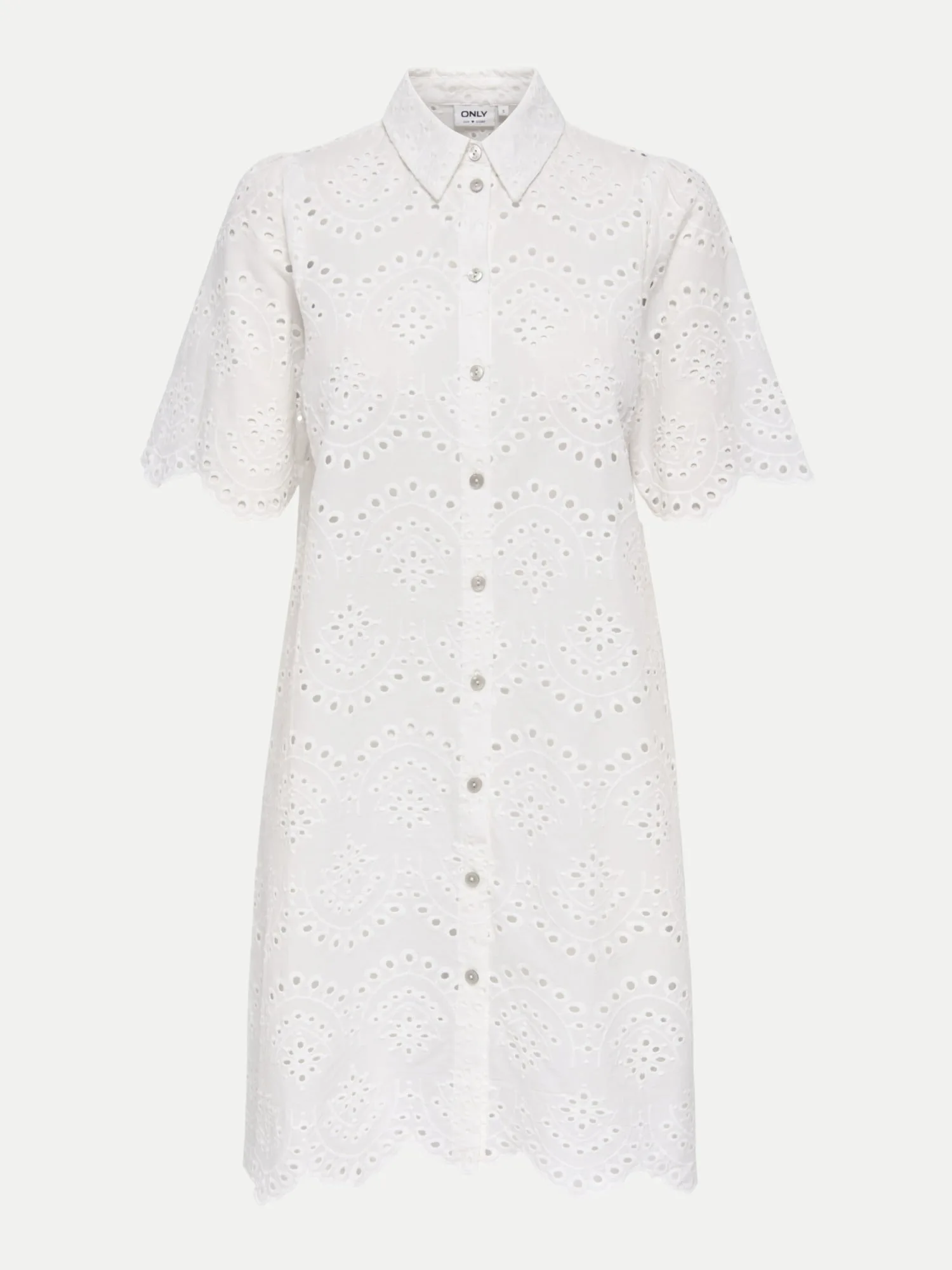 Kleid mit Lochprint Valais Weiß S - Only - FashionsVida
