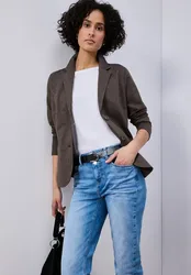Basic Blazer aus Jersey female Braun