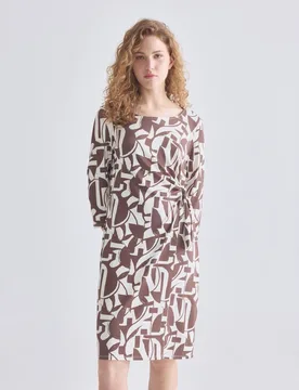 Vestido estampado, manga 3-4 - Zermatt - FashionsVida