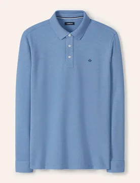 Jacquard Langarmpolo, normale Größen, Farbe Blau, 48, feiner Jacquard-Jersey verstellbare Hemdenmanschetten Herren - Walbusch - FashionsVida