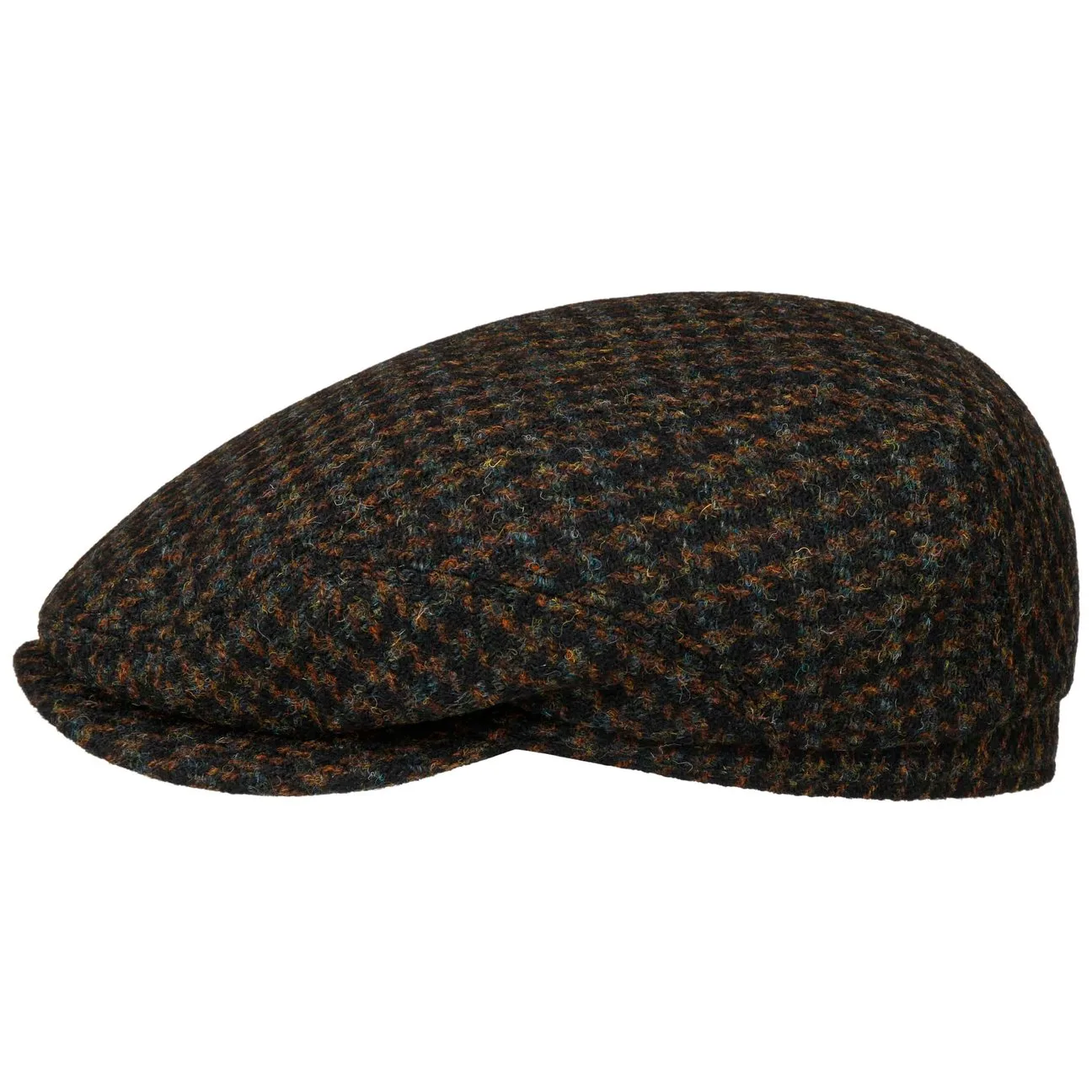 Harris Tweed Houndstooth Driver Cap by - brown-black - Size: 58 cm - Stetson - FashionsVida