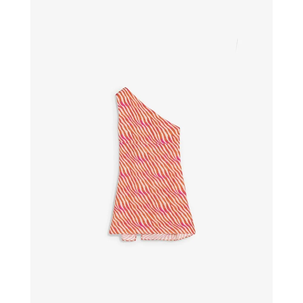 Top de mujer asimétrico con estampado animal print - Scalpers - FashionsVida