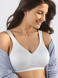 Nahtlos-BH Seidenglanz - Weiß - female - Size: 85B