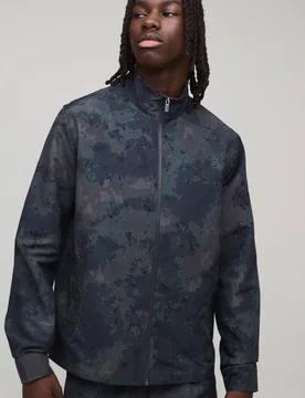 Men's Ripstop Funnel Neck Overshirt Camo Size Large Camo L - boohooMAN - FashionsVida