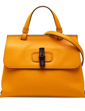 Small Calfskin Bamboo Daily Satchel - Gucci - FashionsVida