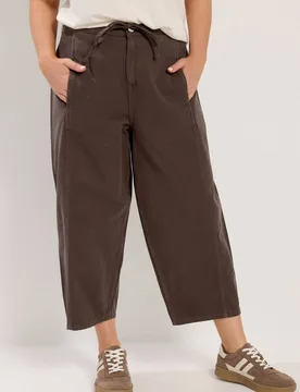 Women's Barrel Leg Cropped Jeans in Chocolate Size: 20 - Chocolate - Size: 20 - Yours - FashionsVida