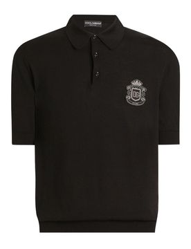 Polo in cotone piqué nera