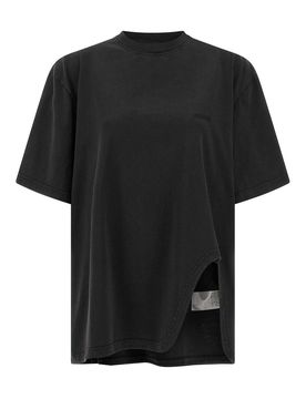 T-shirt con spacco sagomato