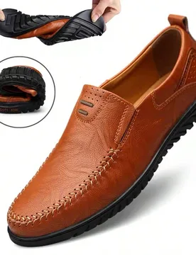 Mocasines de conducir tipo slip-on para hombre, estilo minimalista casual clásico, transpirables, ligeros y antideslizantes, de cuero PU, tallas gran - Shein - FashionsVida