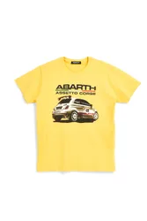 T-shirt gialla in cotone con stampa sul petto AH011TE M