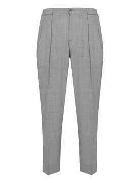 Pantaloni Portobellos In Fresco Lana Acciaio