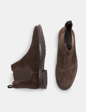 Wide Fit Leather Chelsea Boots Dark Brown male - Autograph - FashionsVida