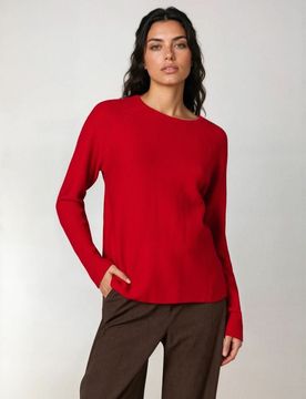 Maglione con cerniera sul retro - rosso