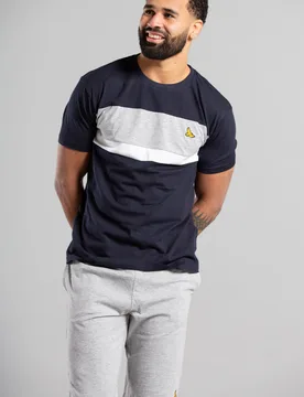 Mens Dark Navy Cotton Loungewear Short And T-Shirt Set - Size X-Large - Kensington Eastside - FashionsVida