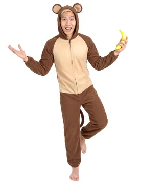 Affe Jumpsuit Herrenkostüm Dschungel braun-beige - KARNEVAL-MEGASTORE - FashionsVida
