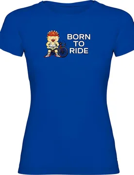 Maglietta A Maniche Corte Born To Ride Royal Blue - Kruskis - FashionsVida