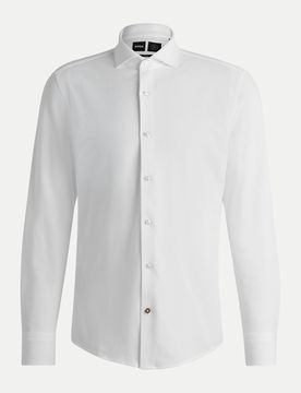 Black Slim-Fit Hemd Hank Weiß 38