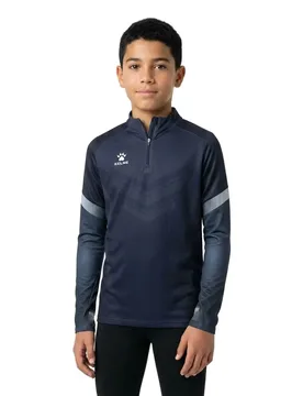 Sweat à Demi-zip Warrior Dark Gray / Black 10 Années Garçon - Kelme - FashionsVida