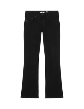 Denim Trousers, Mid Waist, Flared L female
