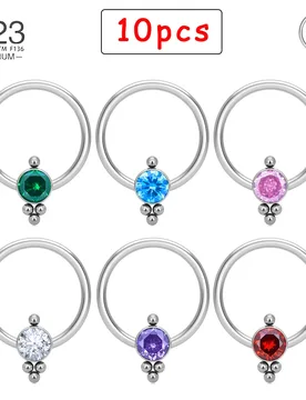 ASTM F136 G23 Titanium septum Piercing Nose Rings 16G Zircon Earrings Cartilage Clicker Tragus Women Body Jewelry ﻿ - Aliexpress - FashionsVida