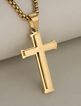European & American Trend Simple Letter Faith Cross Stainless Steel Pendant Necklace for Women and Men, Fashion Jewelry - Aliexpress - FashionsVida