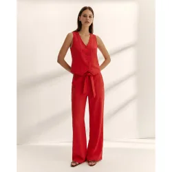 Pantalones anchos de mujer liso