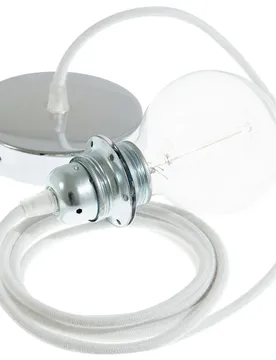 Cables Lampe Suspendue Pendel Pour Abat-jour Rc01 1 M White / Chrome Plated One Size
