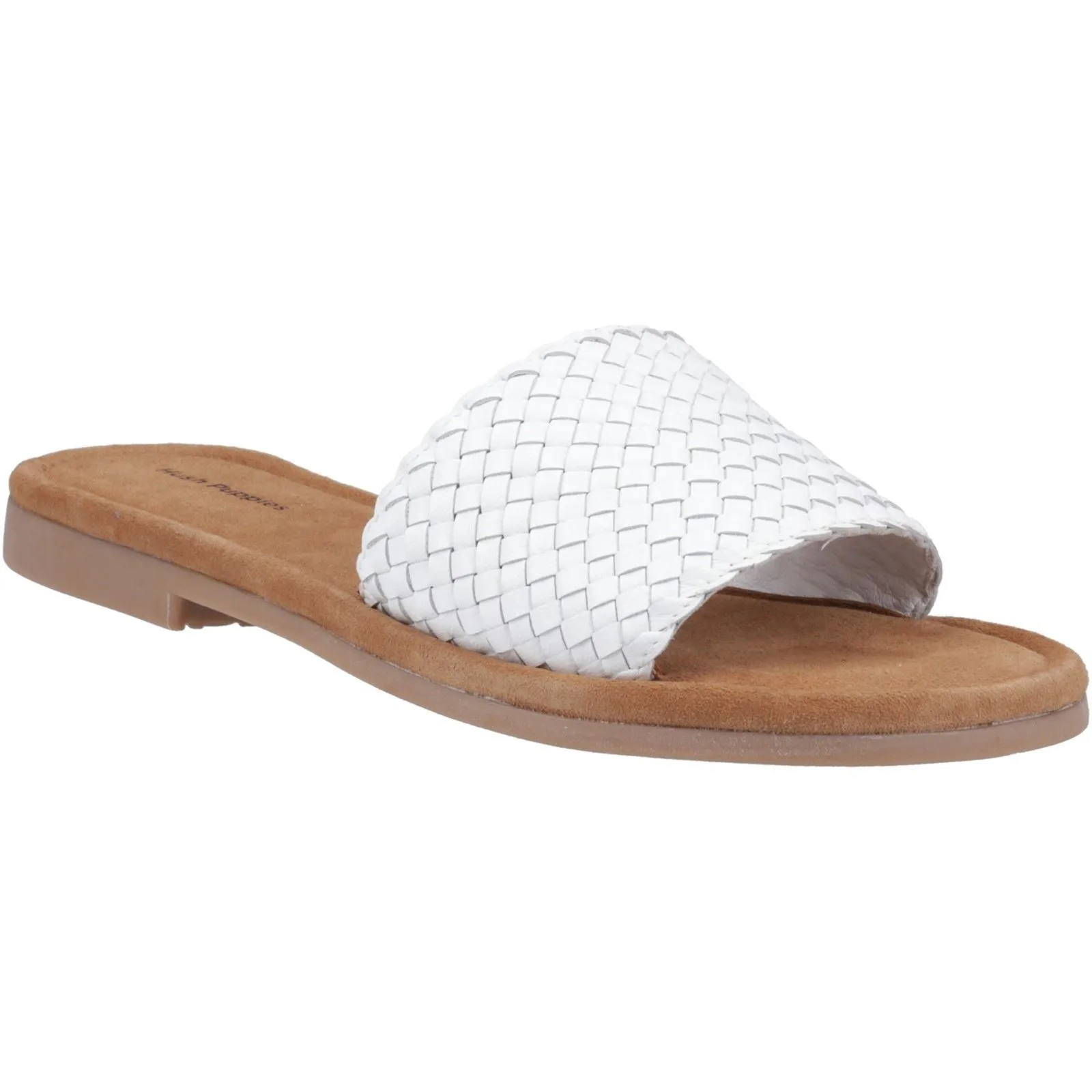 Hetty Slide Leather Womens White Sandals - Size Uk 7 - Hush puppies - FashionsVida