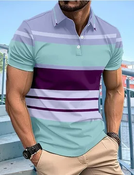 Summer New Casual Polo Shirt 3D Digital Printed Short Sleeve Casual Fashion Trendy Men's Top - Aliexpress - FashionsVida