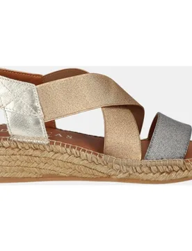 Alpargata mujer sandalia elastico metalizados en cuña yutelflex - D'Chicas - FashionsVida
