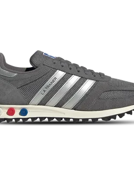 LA Trainer Men's Sneakers - Grey - Size 7.5 - Leather - Grey - Size: 7.5 - Adidas - FashionsVida
