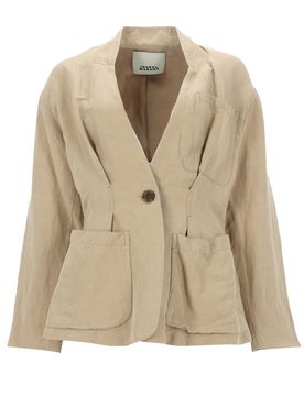 Elegant Linen-Silk Blend Women's Jacket