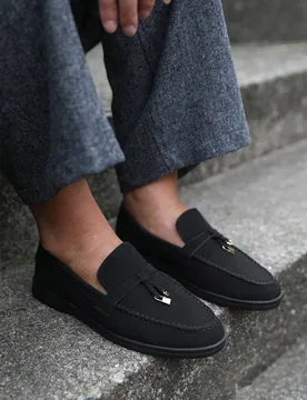 Women's 'Pegasus' Slip On Trim Loafers With Accessory Detailing in Black Size: 4 - Black - Size: 4 - Where's That From - FashionsVida