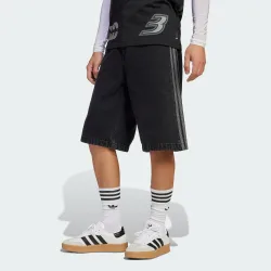 Mens Adicolor Denim Firebird Shorts - Black Cotton - Size 33