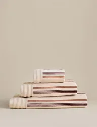 Pure Cotton Striped Velour Towel Linen
