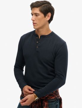 Superdry Herren The Merchant Store - Henley-shirt Navy - Größe: XL