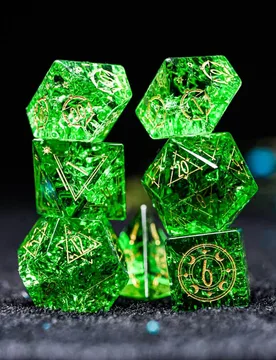 Green Glass D&D Dice Set Handmade Engrave Magic Cthulhu Dice For COC RPG DND Table Board Games Energy Beads Logo Customize Gift - Aliexpress - FashionsVida