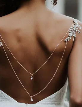 Rhinestone Tassel Back Chain Women's Annual Fashion Crystal Body Chain Shoulder chain Accessory 2025 Party Accessories - Aliexpress - FashionsVida