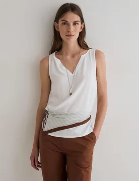 Top de mujer fluido sin mangas con escote pico - Yerse - FashionsVida