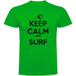 T-shirt à Manches Courtes Keep Calm And Surf Green L