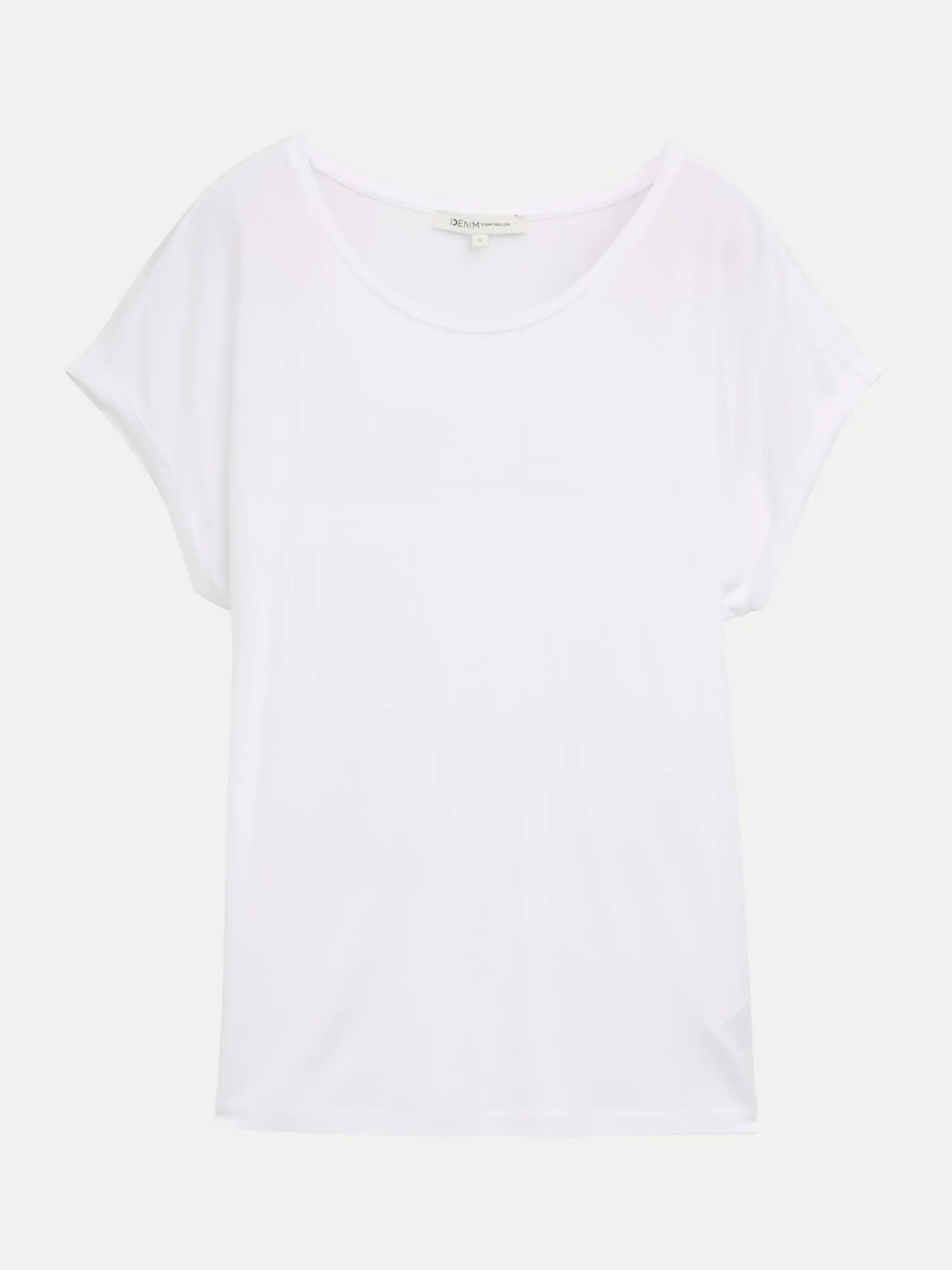 Basic T-Shirt Weiß M - Tom Tailor Denim - FashionsVida