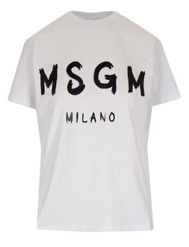 M.S.G.M. T-shirt logo bianca e nera
