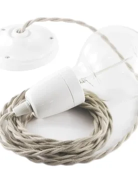 Cables Suspension Luminaire Tc43 Diy 1 M Taupe / White One Size - Creative - FashionsVida