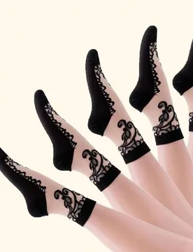 Pares de calcetines de media caña con estampado floral, cómodos y de moda para mujer, adecuados para primavera y verano, uso al aire libre, regalo - Shein - FashionsVida