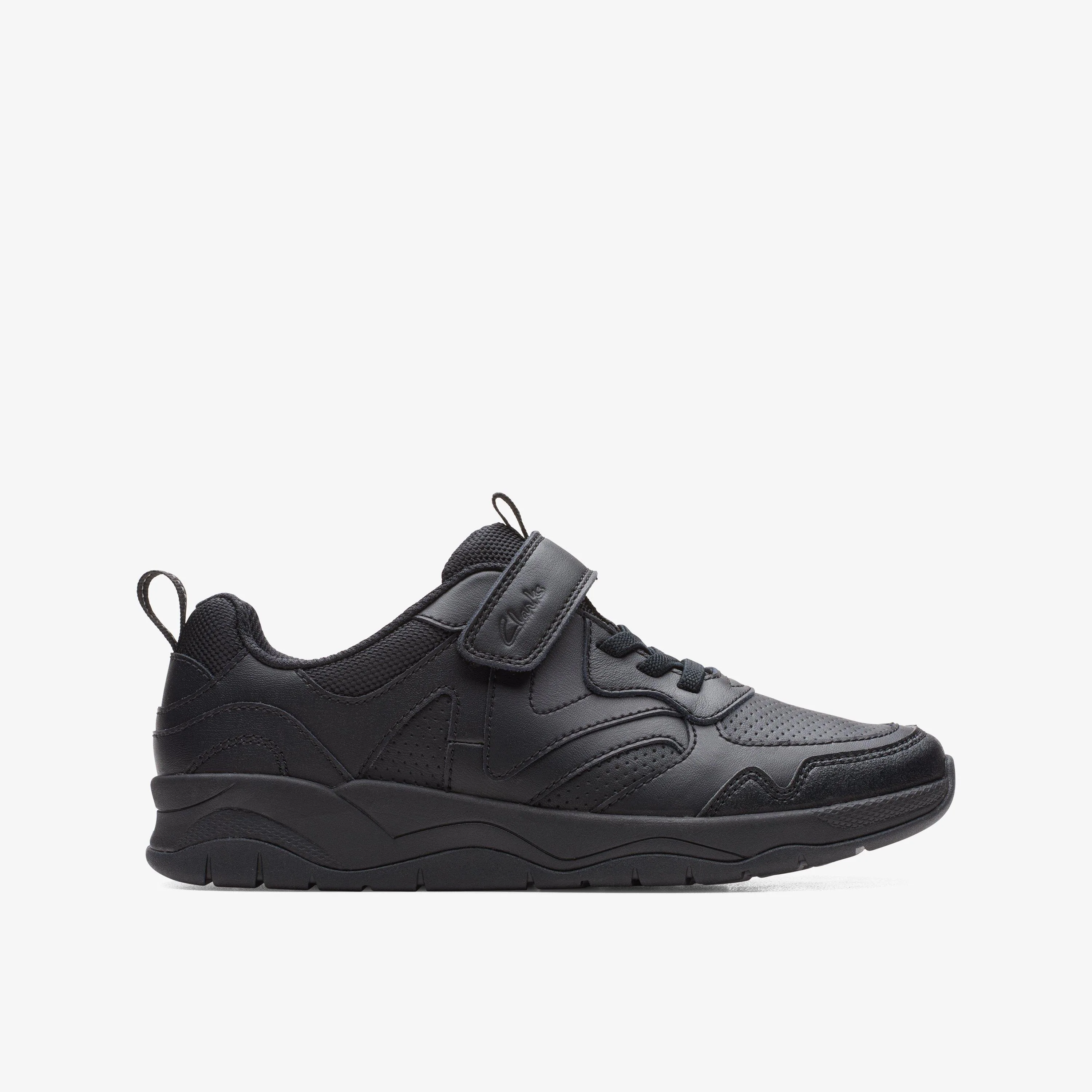 Boys Clowdersprinto Black Leather - Size 35.5 Eu/it - Clarks - FashionsVida