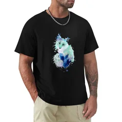 Ice Blue Watercolour Fox T-Shirt Soft Lightweight Cotton T-Shirt
