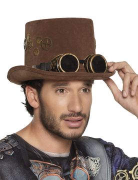 Steampunk-Zylinder Kostümaccessoire braun