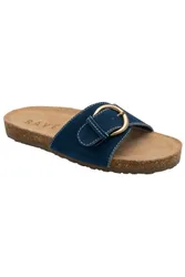 Salton' Suede Sliders - Blue - Size: 6